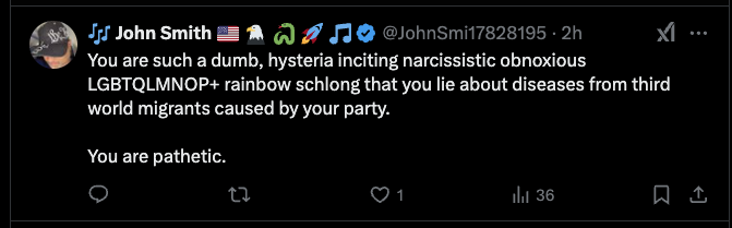 rjsheperd's tweet photo. @alex_lee Please stop posting on this Nazi-supported website. Bsky is where it's at!

The hate speech on this site is unreal. Why do you put up with this shit? https://t.co/vFRsil7J8T