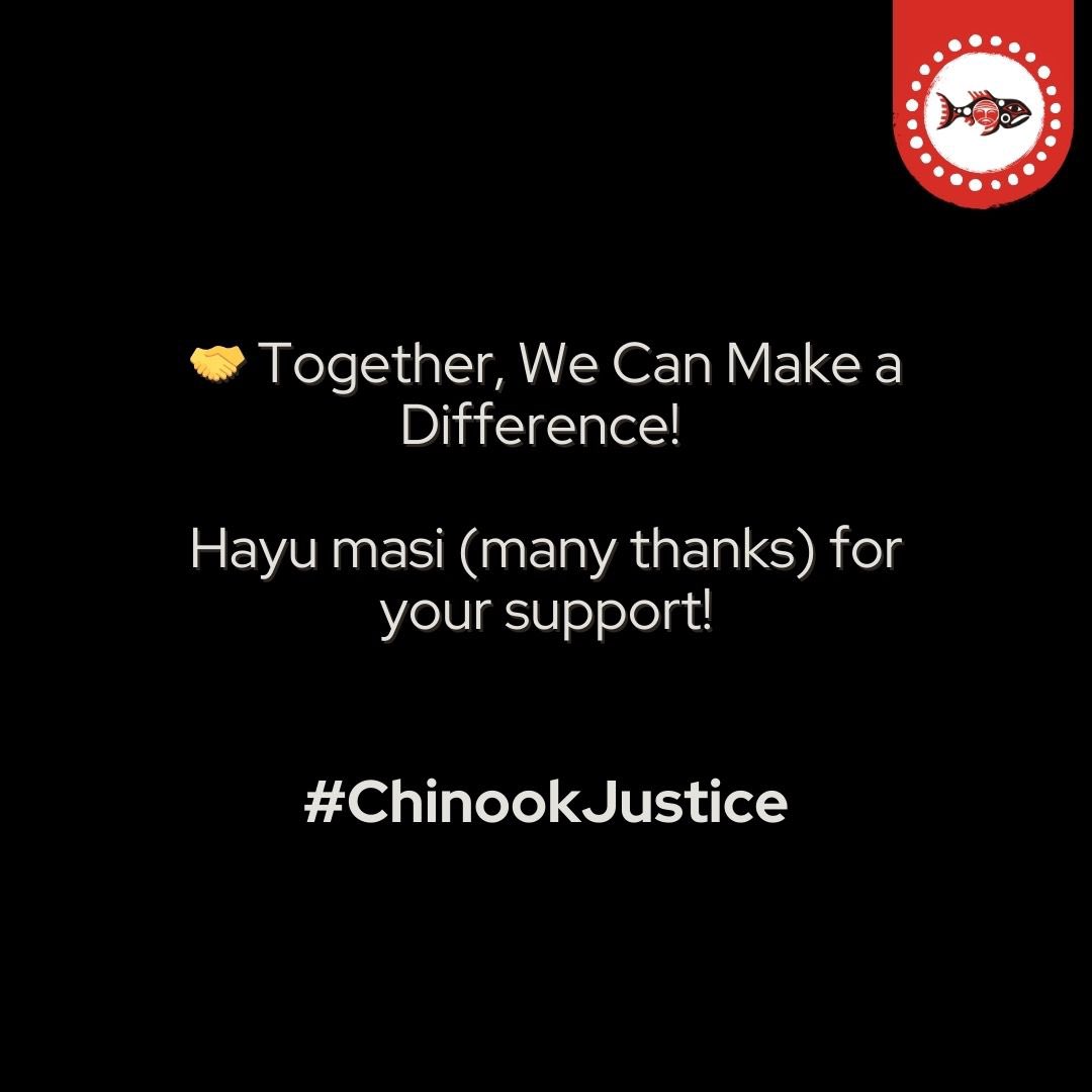 Tomorrow, 2-3 PM
Come and advocate for and support #ChinookJustice.
We know it’s short notice, but your presence is crucial. If you’re in the area, please join us!
🤝 Together, We Can Make a Difference!
Hayu masi (many thanks) for your support!