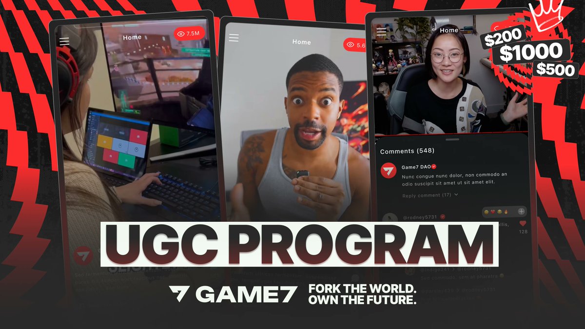 Game7HQ's tweet photo. 🎥 Game7 UGC Program Update 🎥

We started the Game7 UGC Program to reward citizens who have been creating valuable content on the Game7 ecosystem. We've seen some incredible submissions, so the program lives on 💪

As a reminder, there are currently two different ways to make content and earn rewards.

Learn more below ⬇️