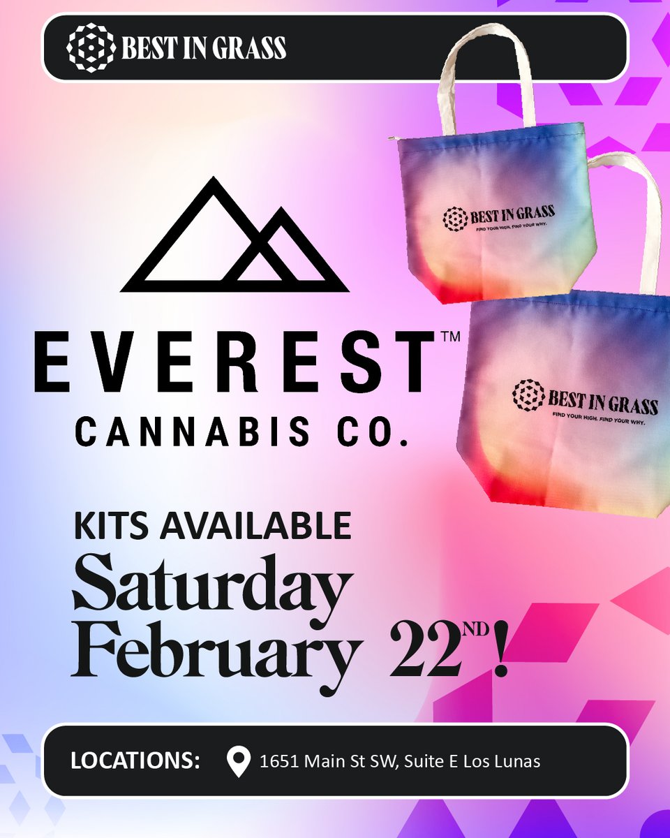 🔥 The Best in Grass (BiG) Awards are here, and YOU can be a judge! 🌿 Get an exclusive Judge Kit with top cannabis products &amp; help crown NM’s best! 👑

🚀 Kits drop soon—stay updated at BestinGrass.io/Judge

👉 Tag a sesh buddy! #EverestNM #BestInGrass