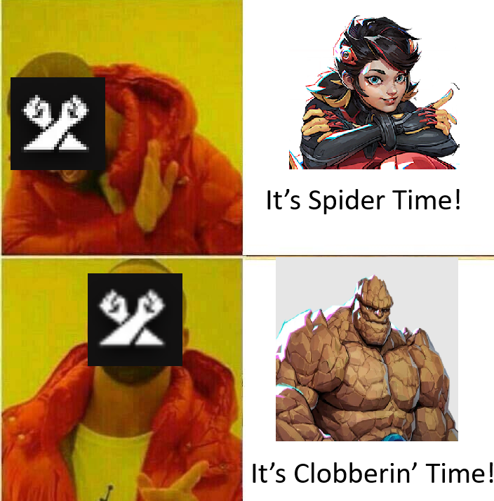 DahrkPhoenix's tweet photo. Vanguard players today now that patch is live
#marvelrivals #TheThing https://t.co/3Hgn3P0eHv