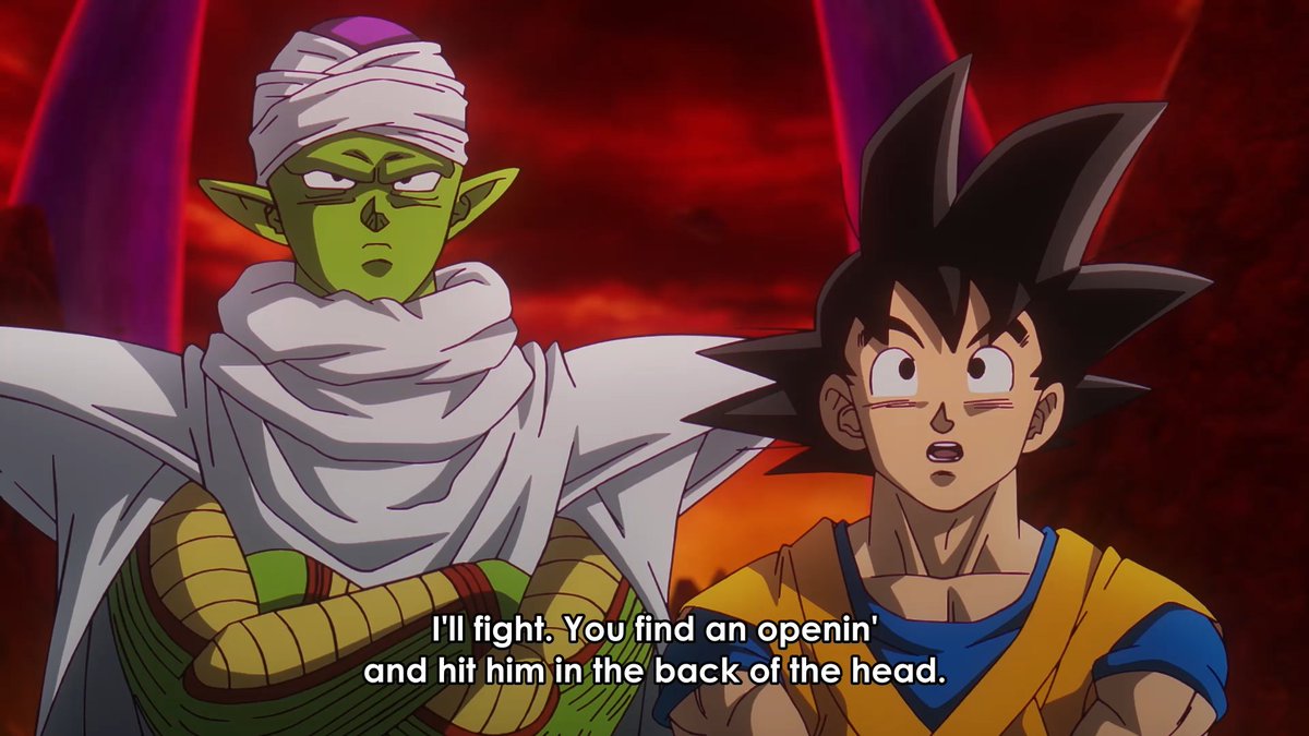 DB_Kringer2's tweet image. Everyone rightfully praised Vegeta's characterization during this episode but Goku's is just as strong. 

Despite the situation, he's calm, collected, and shows leadership by elaborating a plan to exploit Gomah's one weakness which would lead them to victory.
