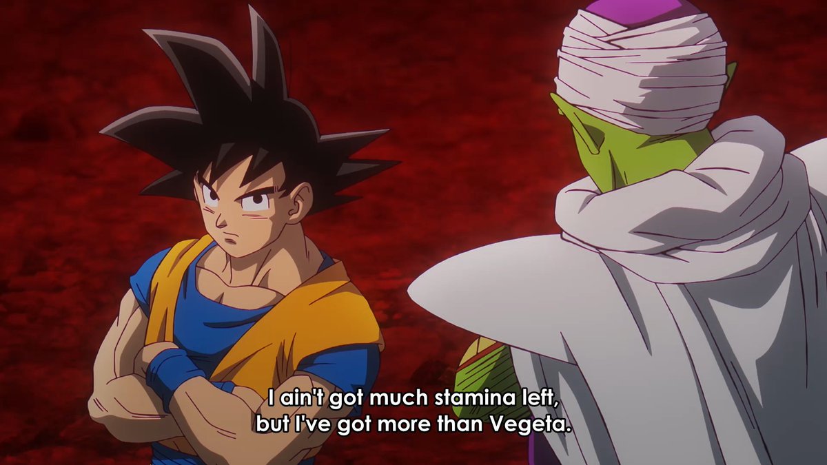 DB_Kringer2's tweet image. Everyone rightfully praised Vegeta's characterization during this episode but Goku's is just as strong. 

Despite the situation, he's calm, collected, and shows leadership by elaborating a plan to exploit Gomah's one weakness which would lead them to victory.