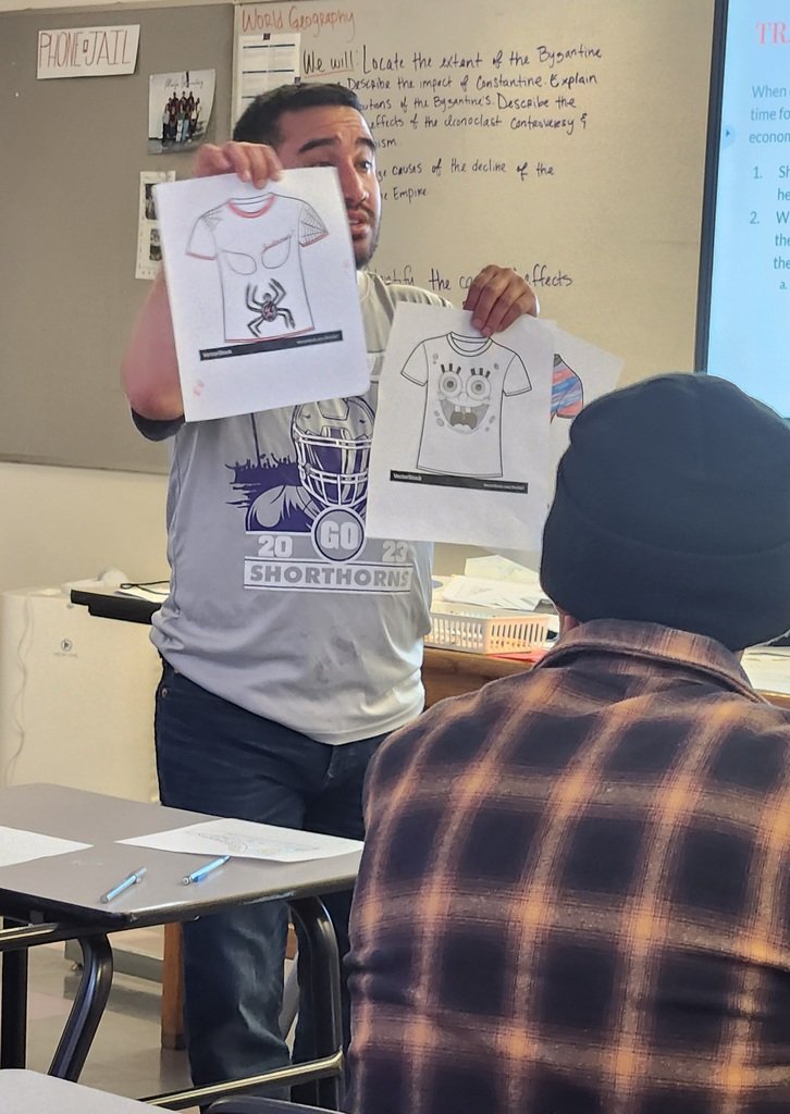 Mr. Pineda teaching on Economic Systems: Comparing Command Economies (Communists) &amp; Free Market Economies (Capitalism). Students learned what a difference government involvement in the economy is like while identifying basic characteristics shared by economic systems. #IYKYK