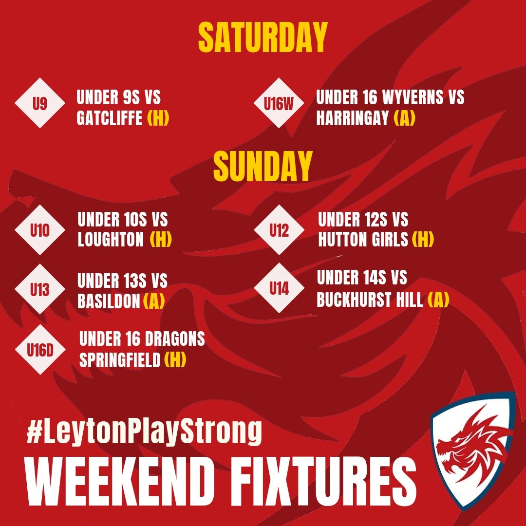 This weekend's League and Cup matches. Good luck to all the teams! 🌟⚽️🌟

#afcleyton #afcleytonclub #LeytonPlayStrong