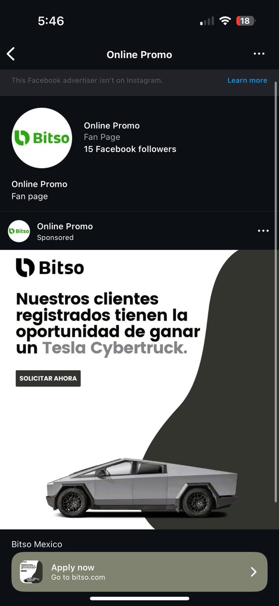 donscrapp's tweet image. Gente de @Bitso andan usurpando su marca para estafar personas en Facebook incluso con ads pagados