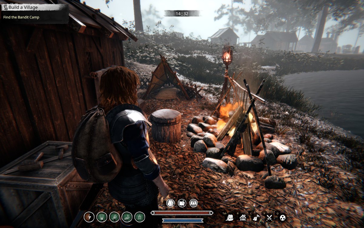 ThoraldGM's tweet image. #NestedLands still has aggressive survival meters, but today&apos;s builds (blacksmith, weaver) improved the routine. Need to figure out how to keep villagers from getting the plague.

Screenshot is an existing lakeside cabin that I turned into a player home, just steps away from town