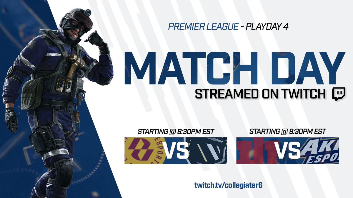 CollegiateR6's tweet photo. 🎥CATCH SOME ACTION🎞️

Missing some R6 after S.I. finished? Tune in TONIGHT at 8:30 PM EST to catch some TOP TIER collegiate action!

Game 1: @ArizonaStateR6 vs. @EsportsAtPurdue 

Game 2: @UUtah_Esports vs. @ZipsEsports https://t.co/LfVDQoapC3