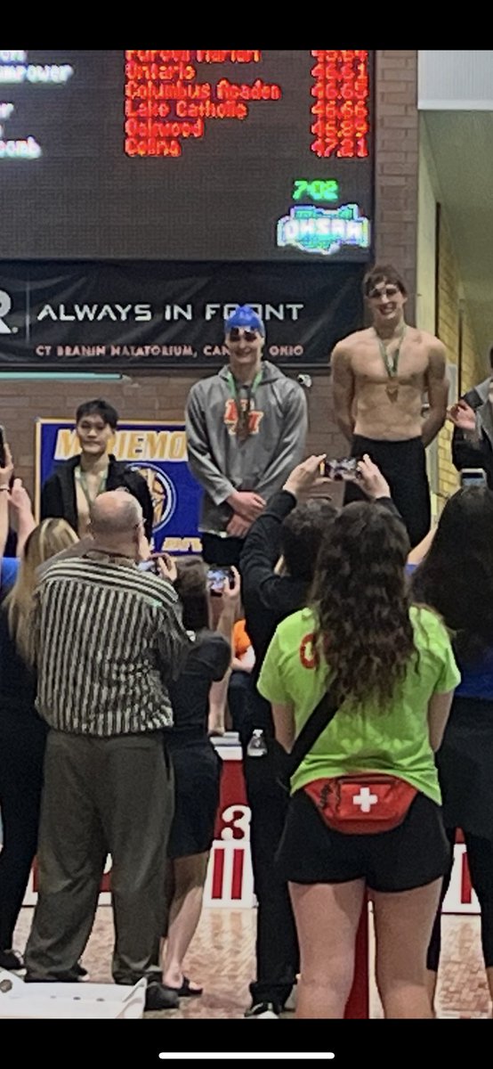 Congratulations to Leo Gustavsson who placed 3rd in the 100 Freestyle with a time of 45.64 and broke his school record set yesterday in prelims. Amazing job, Leo!