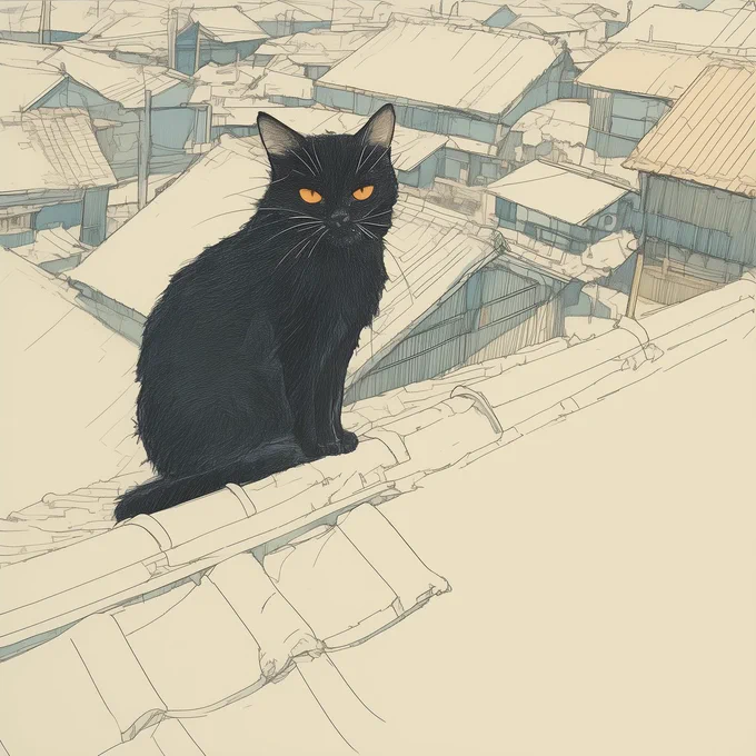 黒猫のいる風景シリーズ#猫の日 