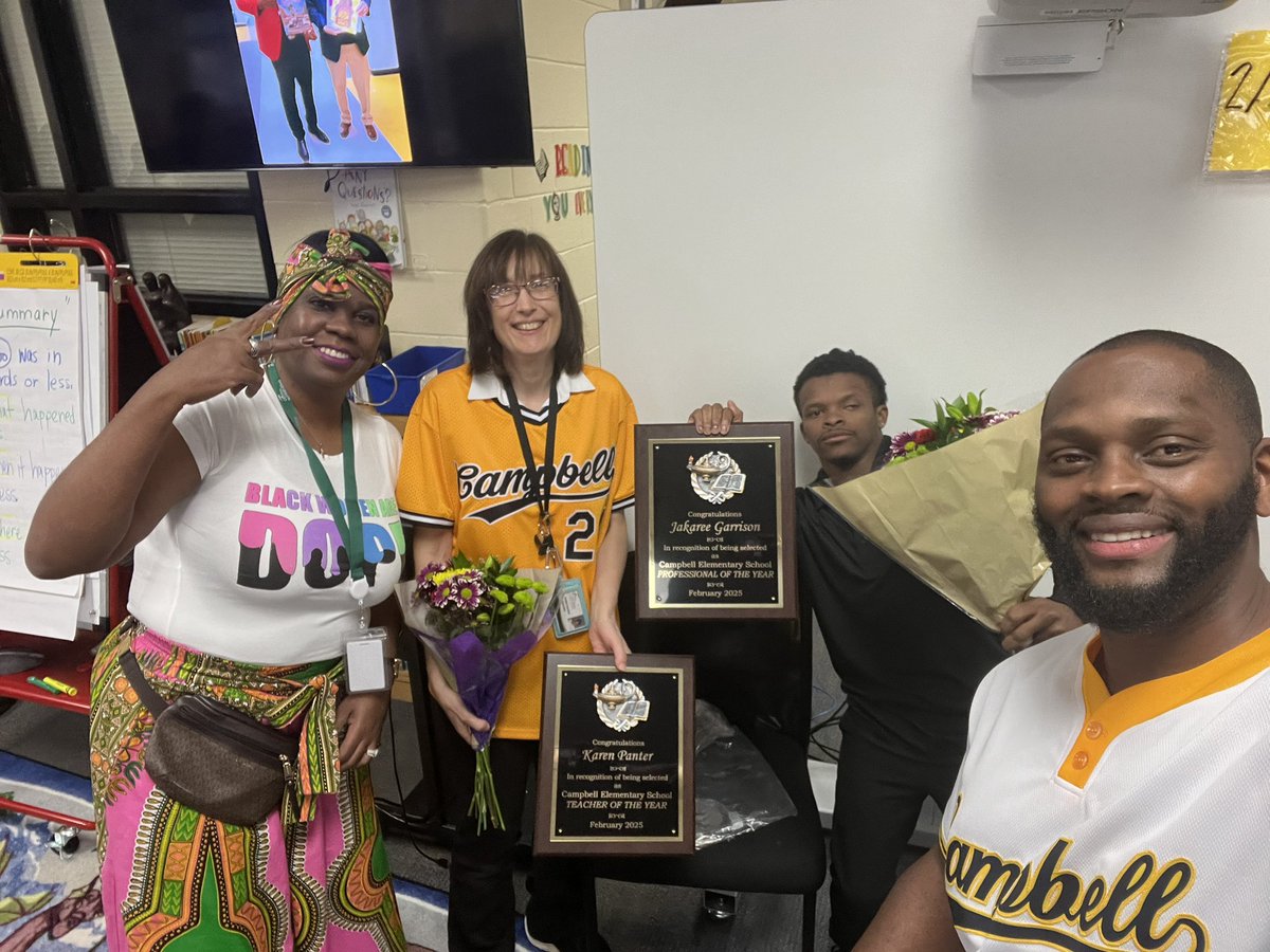 Arthur Davis (@adnspire) on Twitter photo Without further ado, congratulations to <a href="/CampbellES_FCS/">Campbell Elementary</a> βs Teacher of the Year, Mrs. Panter, and Professional of the Year, Mr. Garrison! Campbell is lucky to have such dedicated, talented, and hardworking team members.
βOne of them ones!β
π
<a href="/TracyMcdonaldt2/">Tracy McDonald</a> Without further ado, congratulations to <a href="/CampbellES_FCS/">Campbell Elementary</a> βs Teacher of the Year, Mrs. Panter, and Professional of the Year, Mr. Garrison! Campbell is lucky to have such dedicated, talented, and hardworking team members.
βOne of them ones!β
π
<a href="/TracyMcdonaldt2/">Tracy McDonald</a>