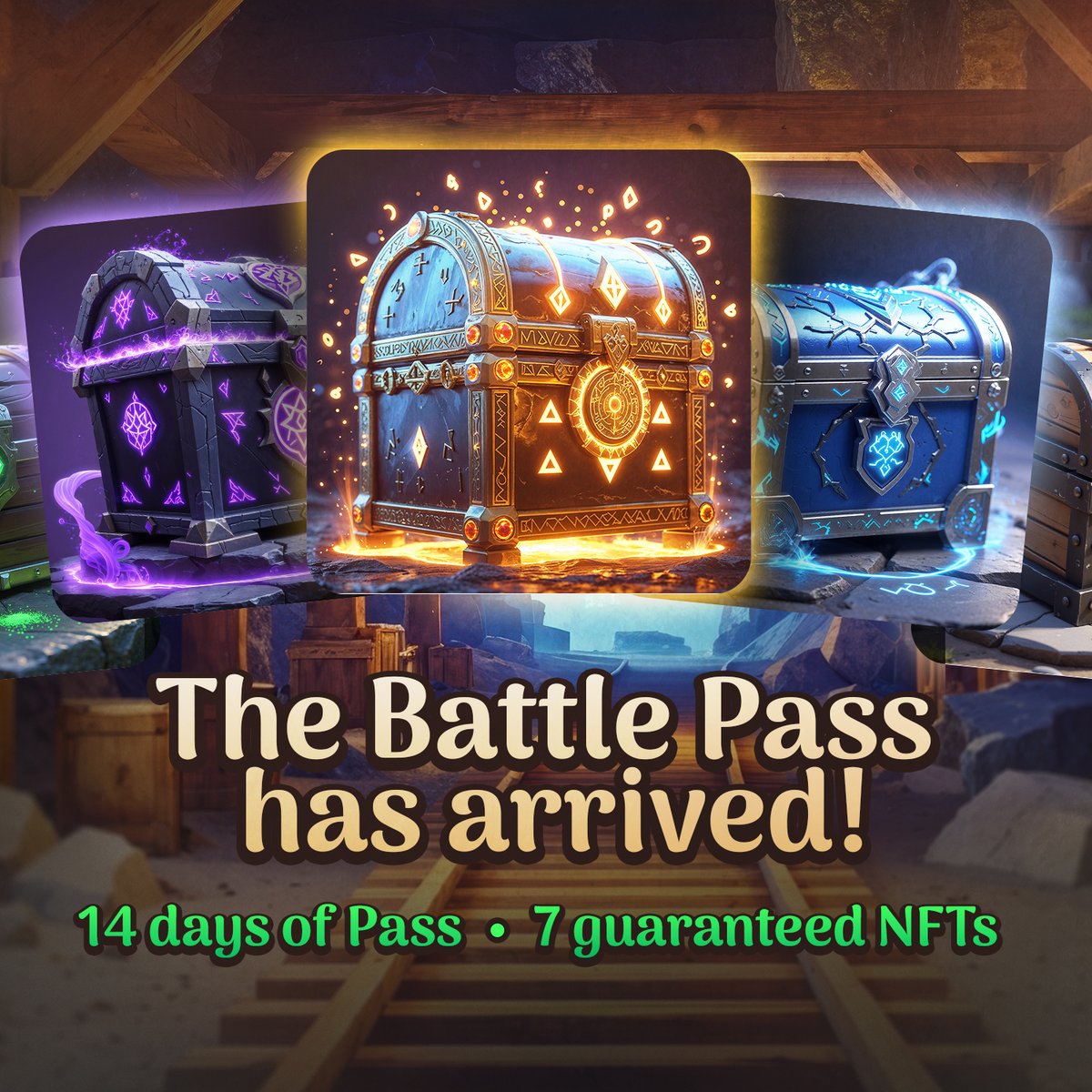 orcminegame's tweet image. 🔥 The Orc Mine Battle Pass Arrives in Just a Few Hours! 🔥

The Battle Pass launches in just a few hours, bringing days of exciting rewards and exclusive NFTs. Unlike traditional passes, it has no fixed start or end date—your 14-day countdown begins as soon as you purchase it!…