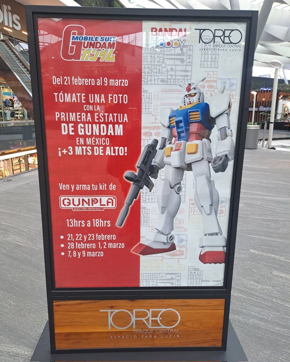 Si aún no tienen planes para este fin...
Cáiganle a Parque Toreo, porque ya se encuentra la estatua de Gundam para que se tomen fotitos y participen en la rifa por un kit bastante coqueton 😌✨