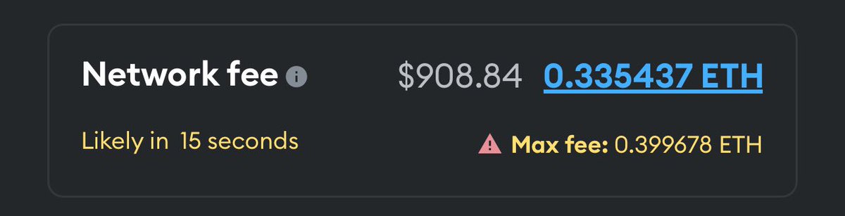 Today at the height of the Billion+ dollar #hack Gas cost me $900 #ETH