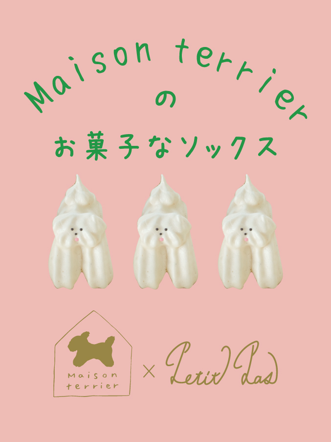 Petitpaswix's tweet photo. 🐶新商品🧦
⌇Maison terrier×プティパコラボ企画⌇
横尾かなさんがひとつひとつ手作りしている
犬モチーフのお菓子の店　”メゾンテリア”　の
かわいいお菓子を靴下に🫧

#maisonterrier　#メゾンテリア https://t.co/FCmiKwy30s