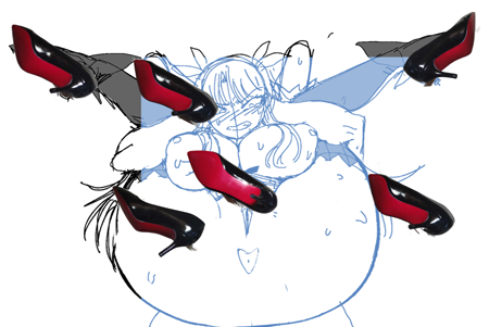 Amazonで買ったハイヒールを
自分で写真にとってPCに取り込んで切り抜いて縮小回転してこんな感じで使う
Blenderなんかいらん!!
写真とりゃええ!!! 