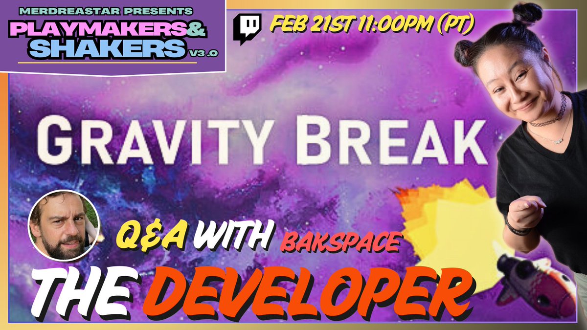 MerdreaStar's tweet photo. AYoO😱

I'm happy to announce that I've lent MY VOICE to BILBY PRETZL in @kbakspace's upcoming game #GravityBreak 🚀 

It's a physics-driven space adventure where you'll trade cheese, master rocket physics &amp; explore a quirky, post-post-apocalyptic Solar System! #IndieDevs 🧀2NITE https://t.co/2zlzkrRfSP