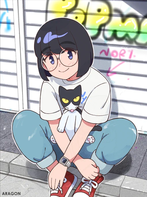 今日は #猫の日 ですね。ちょいちょい飼い猫がモチーフの猫を描いています 