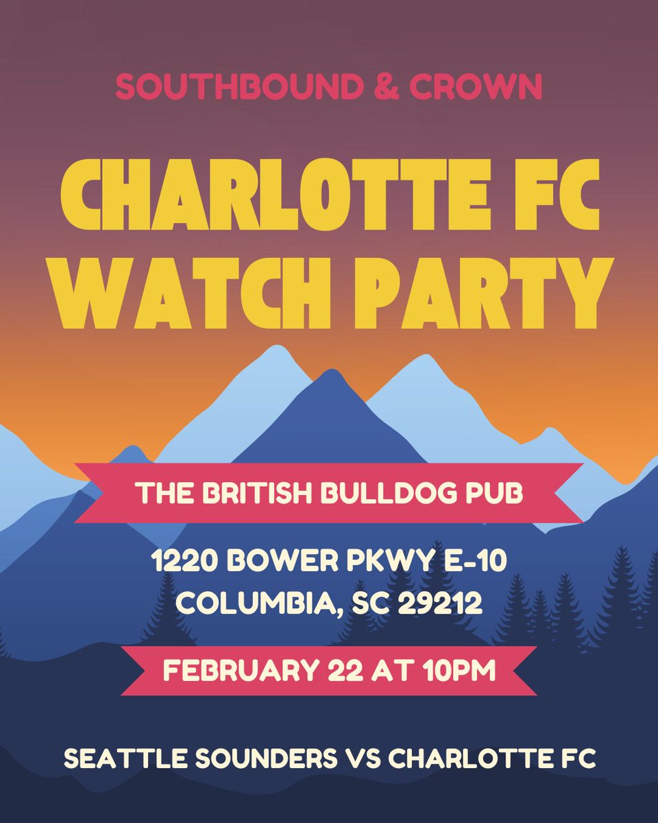 Come join us in Fort Mill and Columbia tomorrow for our Charlotte FC watch parties!

#ForTheCrown