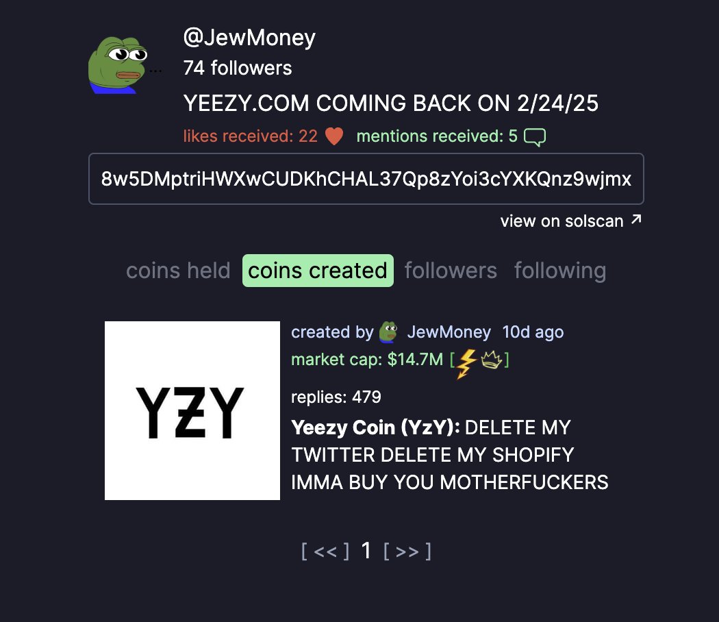 palm_trez's tweet photo. @TeTheGamer @vertexfvv @kanyewest The dev for $yzy token is JewMoney it is kanye, nigga you are already late. Buy now before you miss gen wealth. 
4NBTf8PfLH4oLFnwf3knv46FY9i5oXjDxffCetXRpump https://t.co/81cXnSq03g