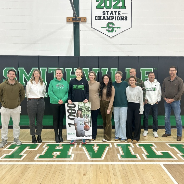 Tonight our Lady Warriors Basketball team got to honor Peyton Wohlford for hitting over 1000 career points! She got to celebrate with some of our 1000 point club members as well! Congrats Peyton!
