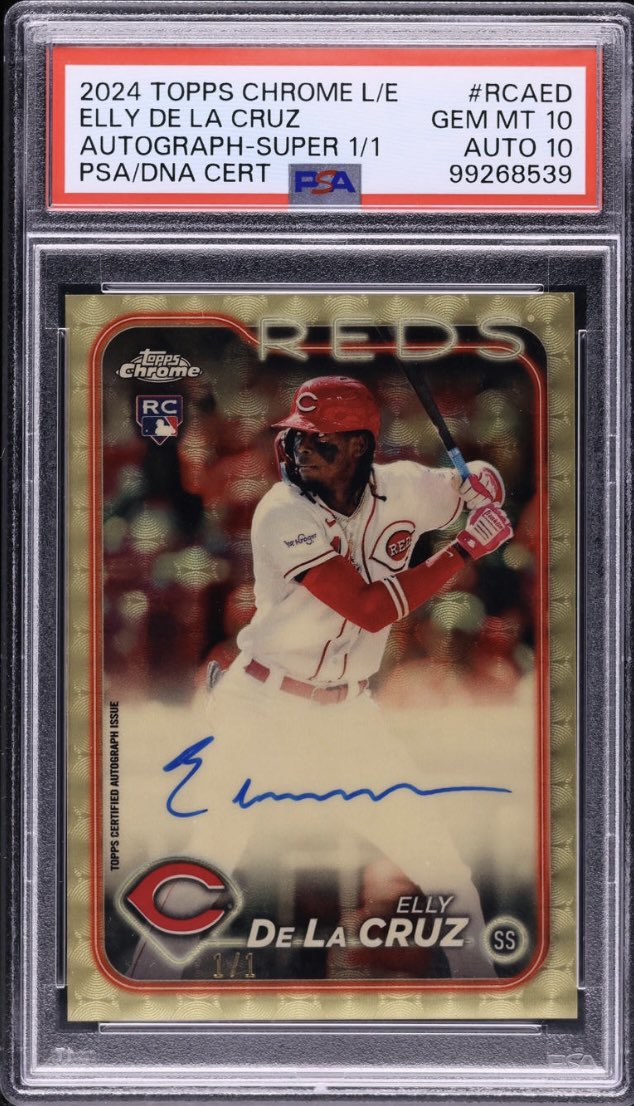 FanaticsCollect's tweet image. A pair of top-tier superfractors ending this Sunday in the Weekly Auction 🏆

#JacksonChourio #EllyDeLaCruz #MLB #Baseball #SportsCards #BaseballCards #Collect #Hobby