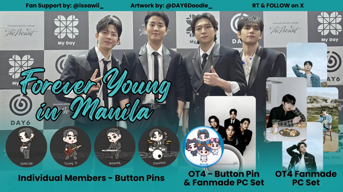 issawii_'s tweet photo. 🍀#DAY6_3RD_WORLDTOUR_Manila Freebies🍀

Fan support by @issawii_
Artwork by @DAY6Doodle_
3 options: Pls refer to the photo
STRICTLY 1:1 ONLY

Limited QTY
Open for trades, just approach me and show this post!

🗓️Feb 22, 2025
11:15A.M - 11:30A.M
Brewed Buddies Cubao (LWMD CSE) https://t.co/bQeX8aiT4O
