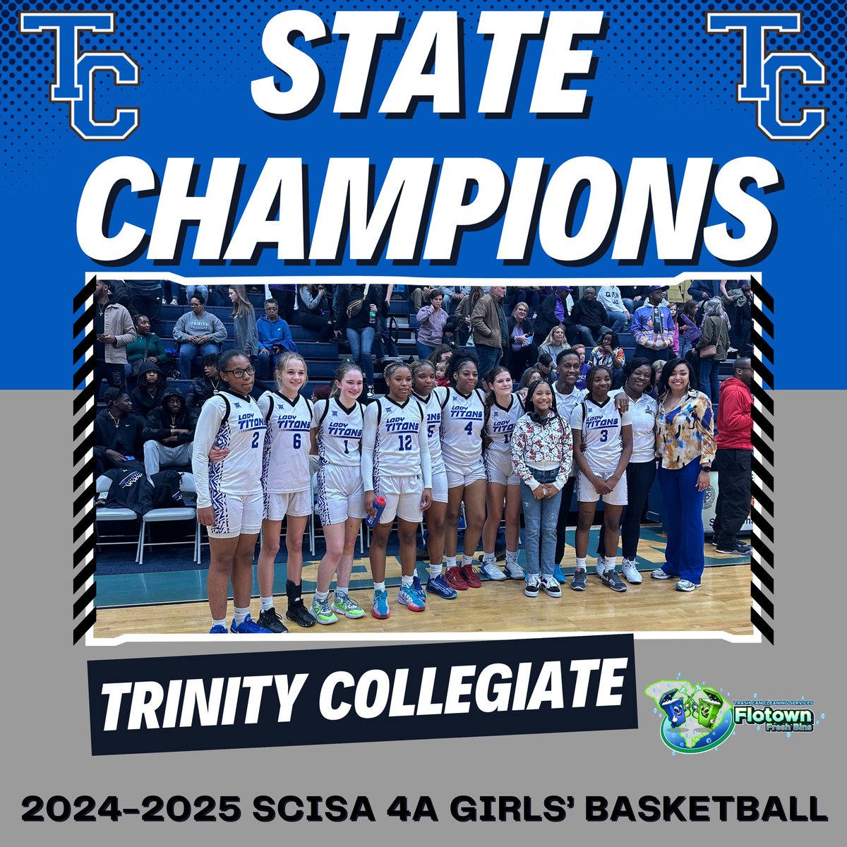 titans_tcs's tweet photo. Coach Bree Goodson and her team brought home our first girls’ basketball state championship since 2018 with a resounding victory over First Baptist tonight! Congratulations players and coaches! https://t.co/bLma3FPvYv