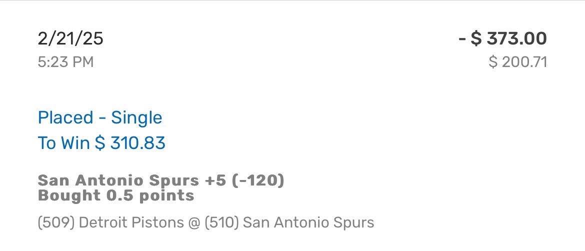 iParlayed's tweet image. NBA Play 🏀

Spurs buy .5 to +5

No Wemby.. No problem