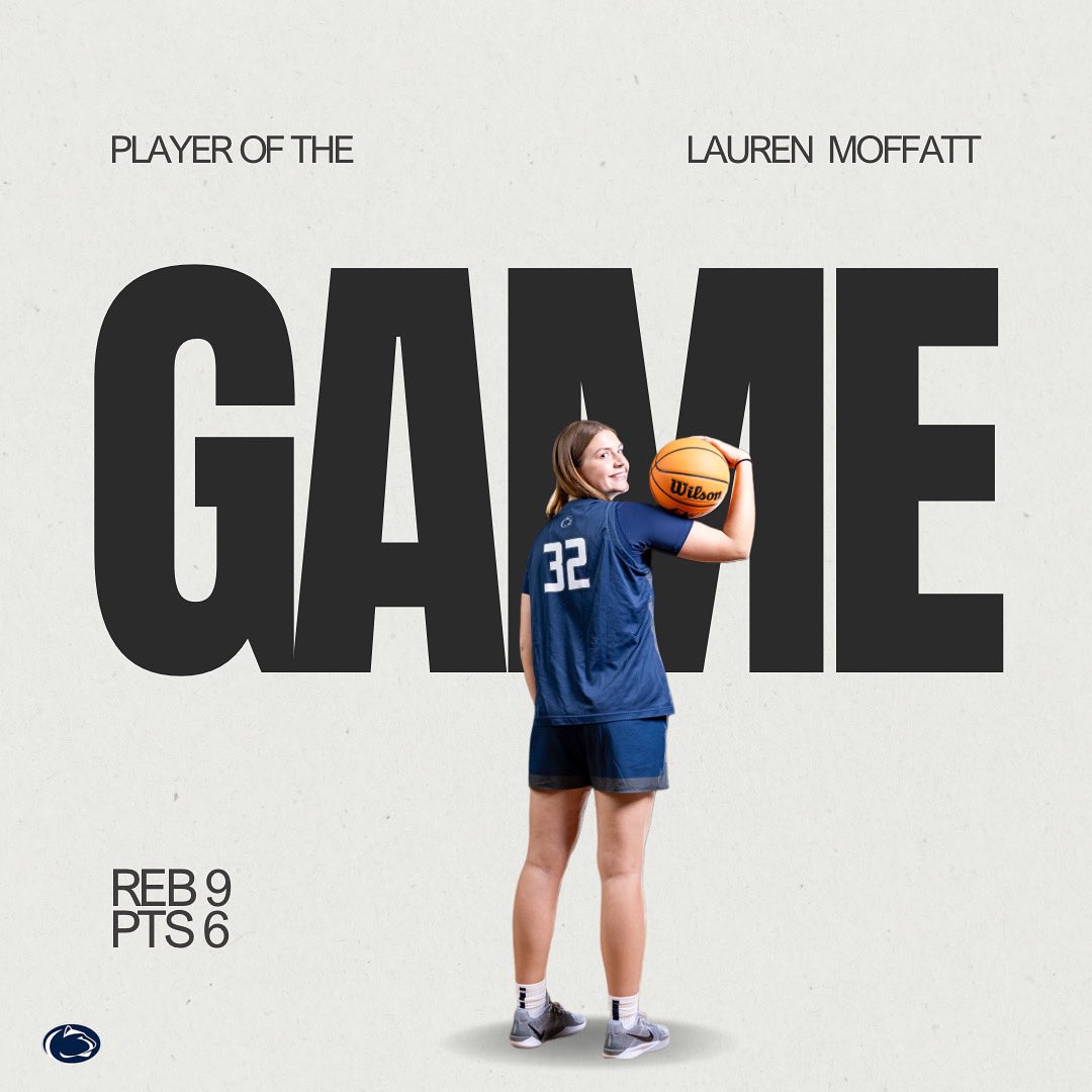 Congrats Lauren Moffatt on receiving player of the game. She has obtained her career high in rebounds ✨