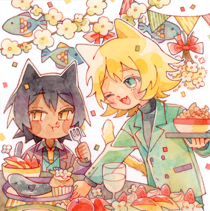🐈‍⬛🐈
#猫の日 