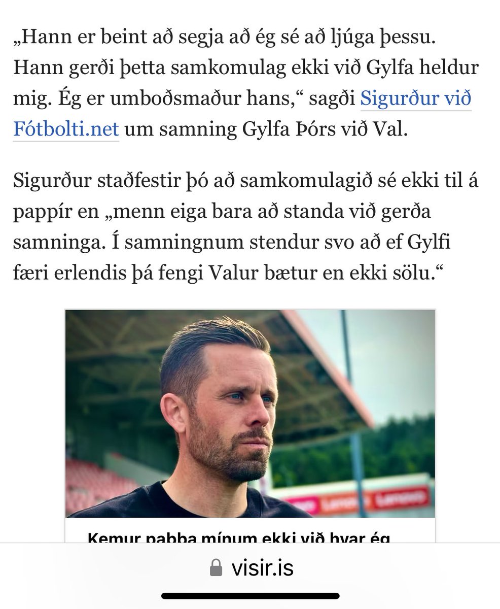 Honum <a href="/grjotze/">Gunnar Birgisson</a> til varnar þá segir pabbi hans Gylfa í viðtali við vísi að hann sé umboðsmaður Gylfa <a href="/drfootballpod/">Dr. Football Podcast</a>
