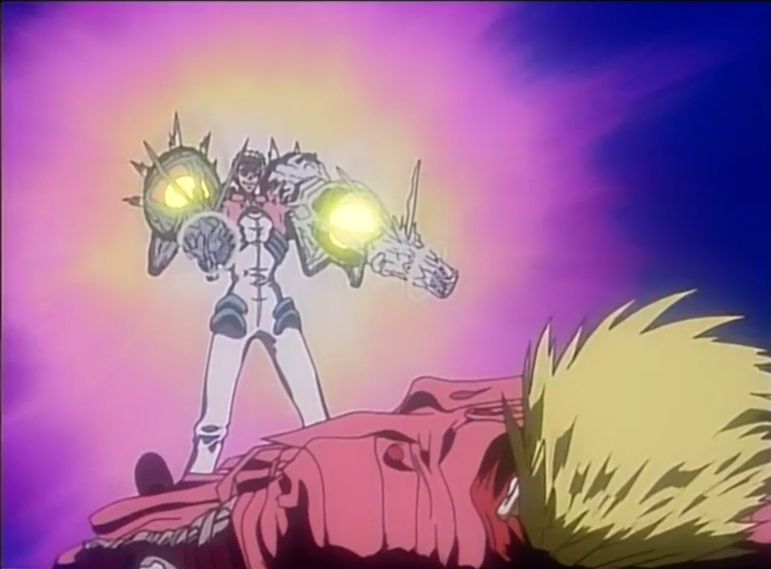 Galactic_jacket's tweet image. I like how it took over 8 volumes for Maximum Knives to accept killing Vash and even then he’s all gloomy about it meanwhile 98 Knives man guess I can’t reason with you huh. Oh well double nuke for you