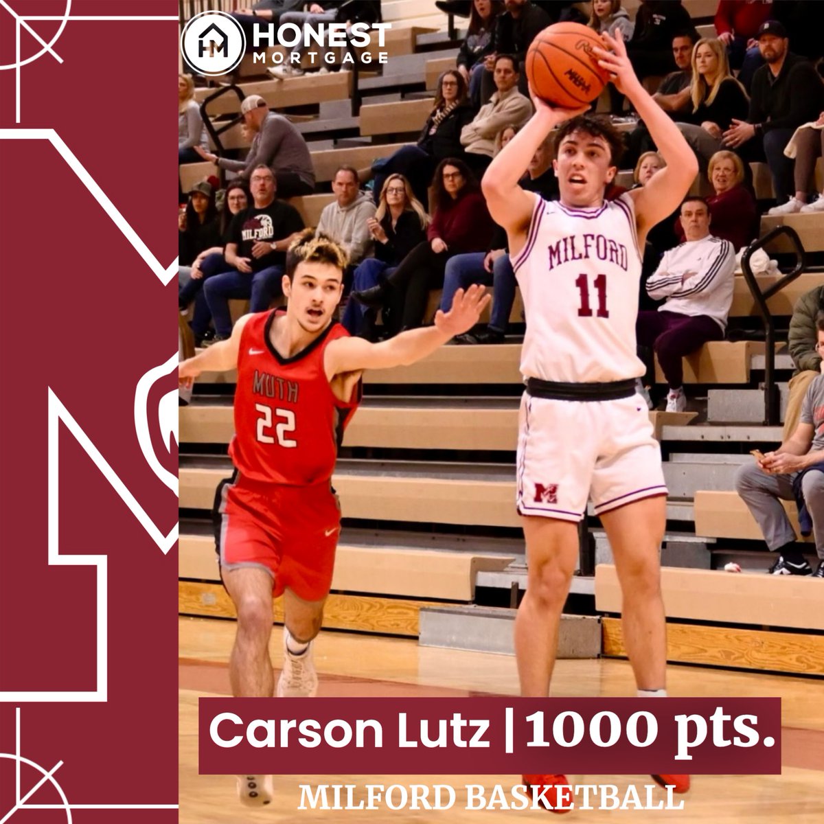 BOYS BASKETBALL | On a night when Milford gets its 16th win of the season, Carson Lutz reached a milestone and broke a 3 pt. record. He surpassed 1000 pts. and broke the Milford career 3 pt record with 138! <a href="/BruceMaverick/">Milford High School</a> <a href="/LakesVC/">Lakes Valley Conf.</a> <a href="/MavPack14/">Milford MavPack</a> <a href="/HTLSports/">Hometown Life Sports</a> <a href="/MiPrepZone/">MIPrepZone</a>