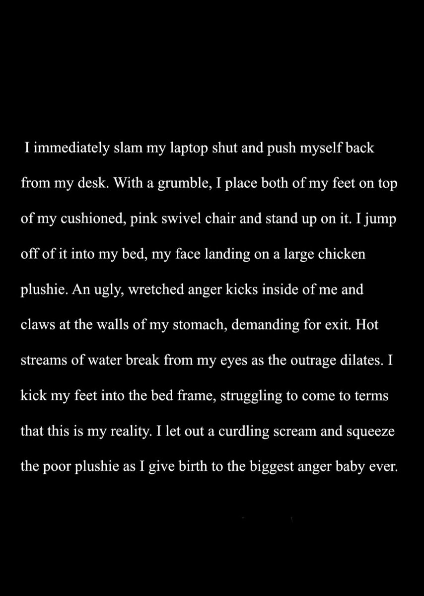 little snippets of a silly pov assignment i did not too long ago :P i wrote it abt a weird and dramatic tgirl in college 4 music production. lmk what you think !!! 

(you can read the full short in the link in my bio ^__^)

#writertwt #WritingCommunity #authortwt