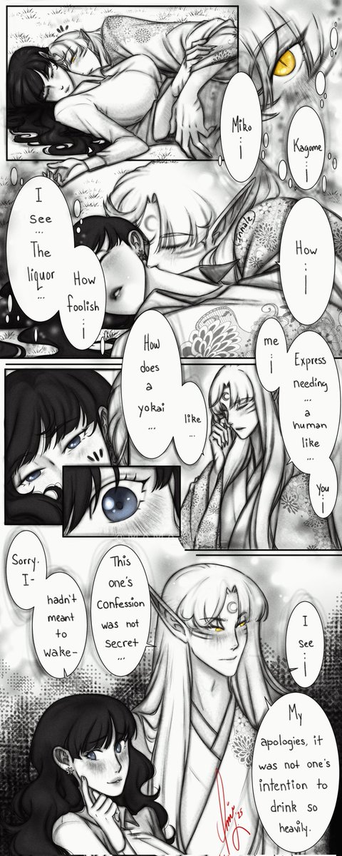 Fluff week ⁵ - Love Confession 
#sesskag #sesshome #sesshomarukagome