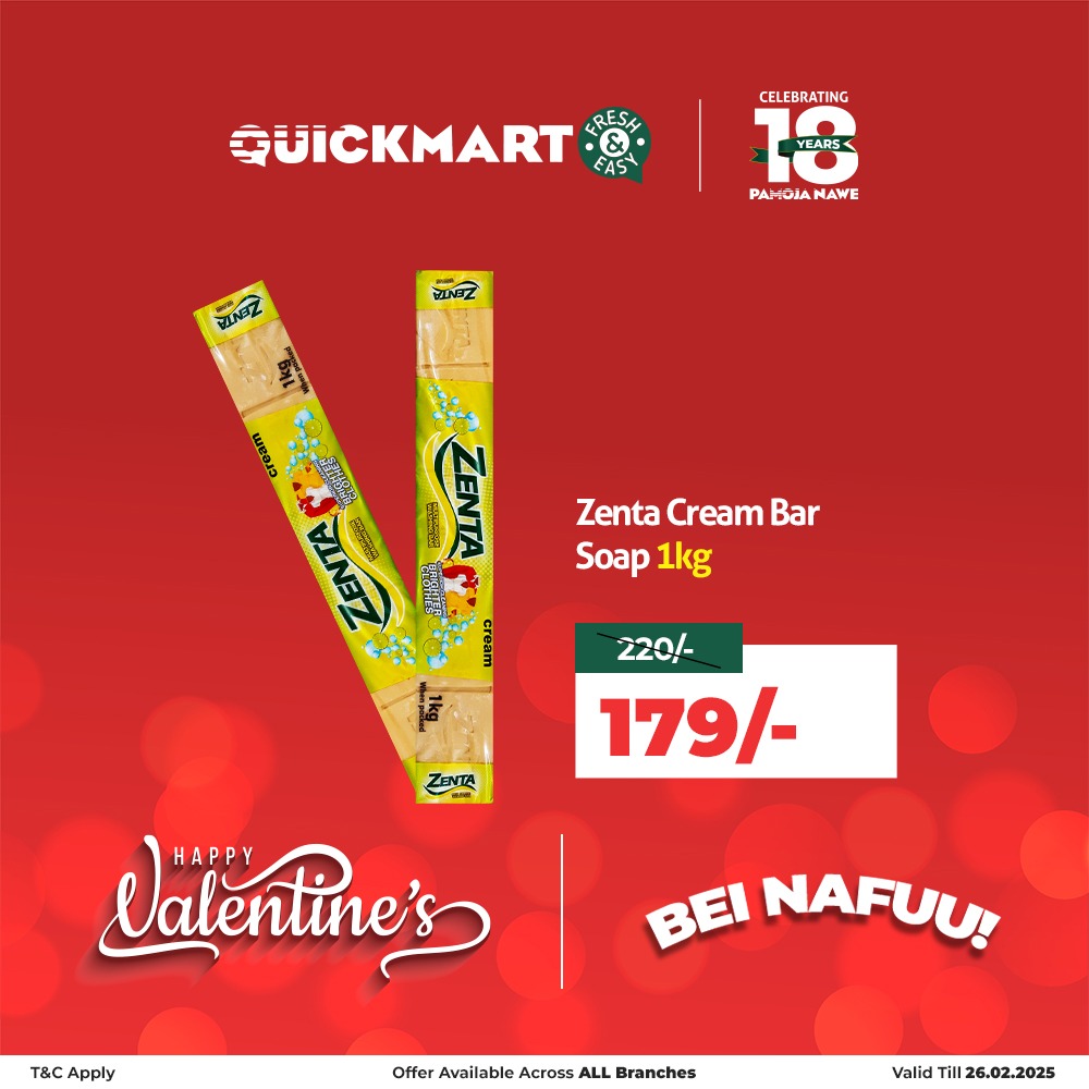 QuickmartKenya's tweet image. It’s time to stock up on all your home care favorites! Get great discounts on top brands at Quickmart – because a clean home is a happy home.

*Offer validity as indicated at the bottom right of the image.

#HappyValentines
#18YearsPamojaNawe
#BeiNafuu
#FreshAndEasy