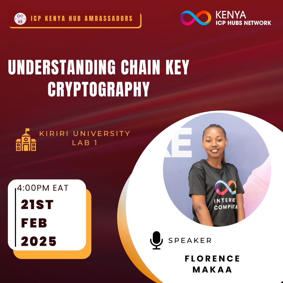 kwust_icp's tweet photo. Explore the innovative world of Chain Key Cryptography and learn how it plays a pivotal role in enhancing the security and efficiency of the Internet Computer Protocol. Whether you're a tech enthusiast or a developer.@icphub_KE
@_florencemakaa https://t.co/40jIiIubYK