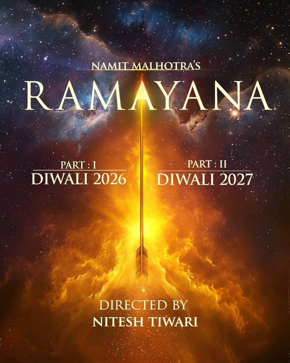 boxoffice_E's tweet photo. #Ramayana part 1 releasing on 6th Nov 2026 will be distributed by WARNER BROS,Music by @arrahman &amp; @HansZimmer with lead cast @TheNameIsYash,#RanbirKapoor , #SunnyDeol,@SrBachchan,#SaiPallavi .Being made on a budget of 835 CR, biggest for an Indian Movie. BOX OFFICE MONSTER💯✅🔥 https://t.co/LS2xjbBZUI