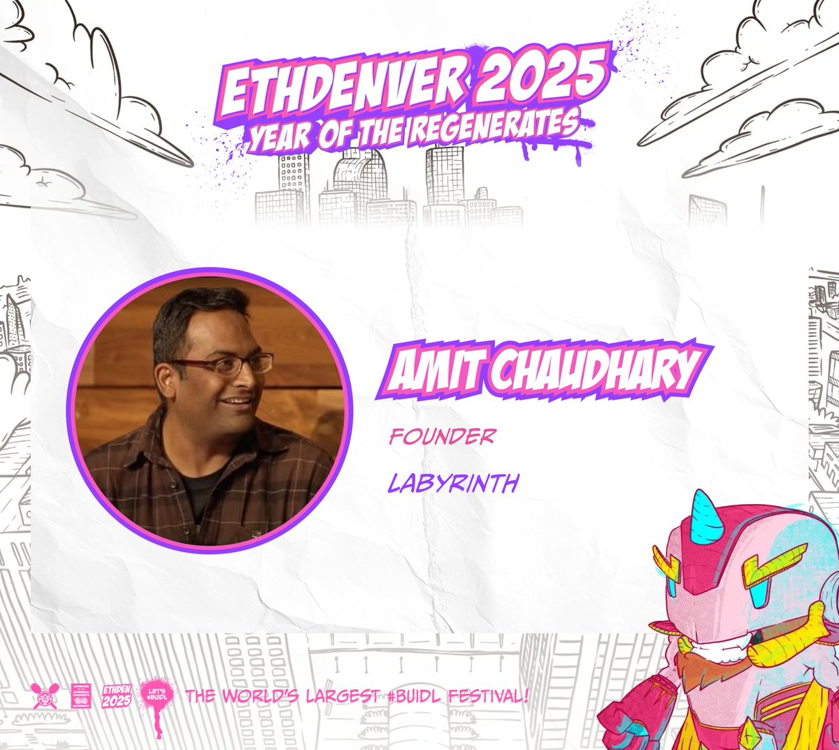 Speaker Announcement! 📢

We’re thrilled to welcome <a href="/amitchax/">Amit Chaudhary</a>, Founder of <a href="/Labyrinth_HQ/">Labyrinth</a> to the ETHDenver 2025 stage!
