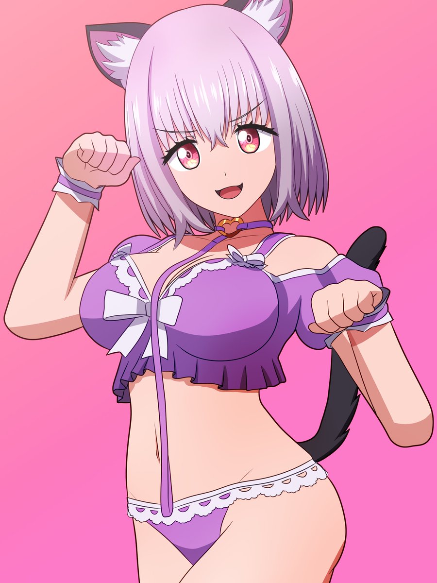 アカネ「本日のアカネちゃん猫の日ですね#新条アカネ 」|ぽん酢(Universe Fighter)のイラスト