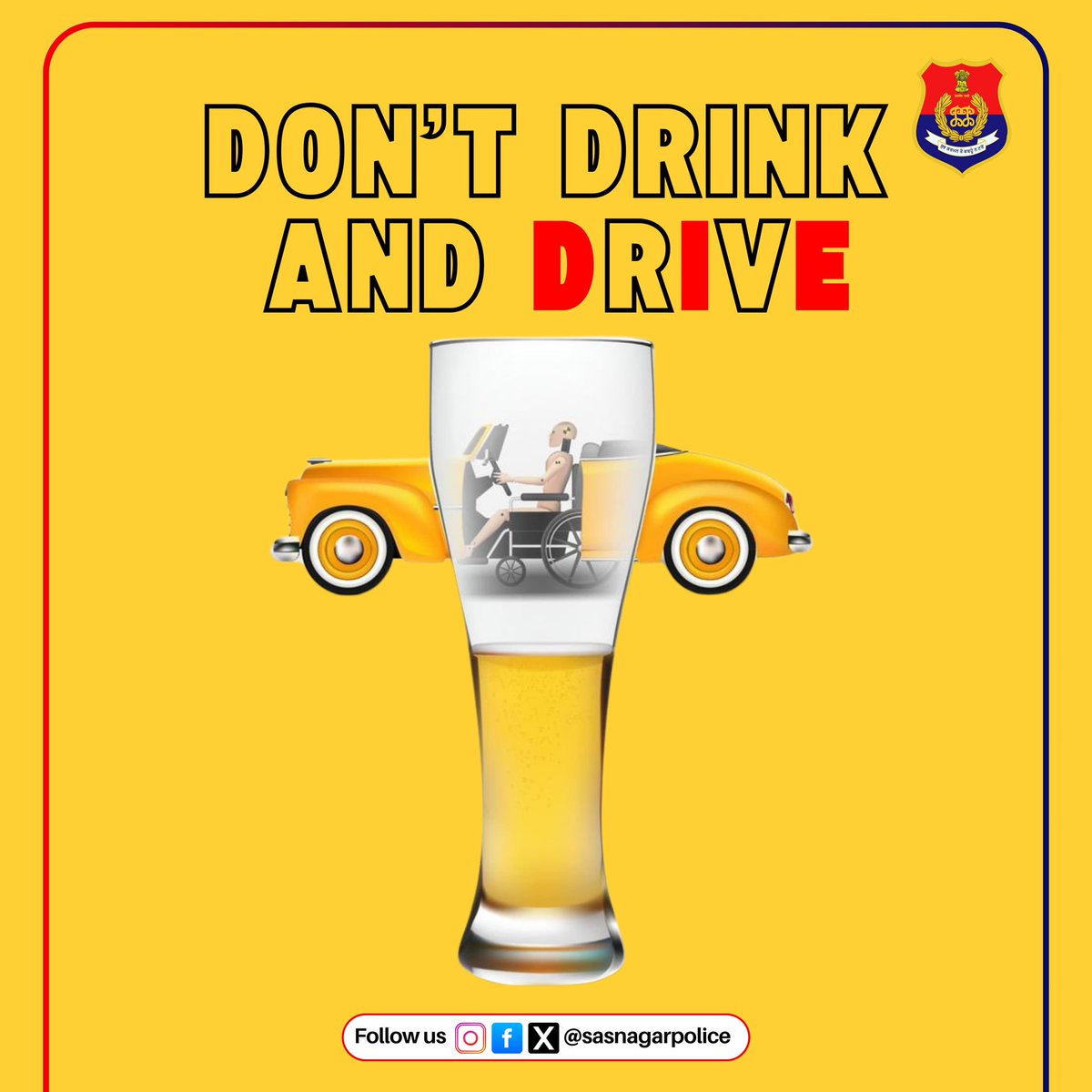 sasnagarpolice's tweet image. Dont drink and drive, life doesn’t give second chance.

ਸ਼ਰਾਬ ਪੀ ਕੇ ਗੱਡੀ ਨਾ ਚਲਾਓ, ਜ਼ਿੰਦਗੀ ਦੂਜਾ ਮੌਕਾ ਨਹੀਂ ਦਿੰਦੀ।

#DontDrinkNDrive