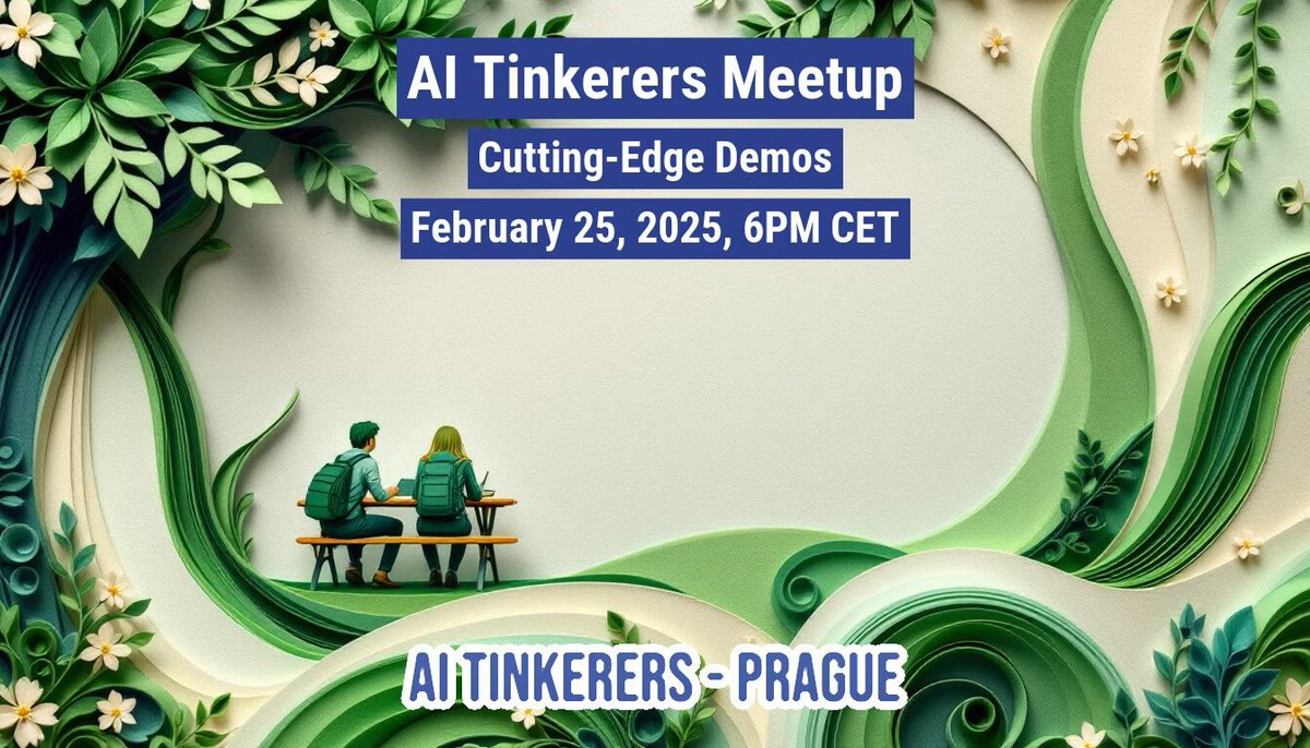Tomas Studenik π (@studenik) on Twitter photo π€ Pragueβs top AI builders unite! Discover cutting-edge projects from video generation to language understanding at @aitinkerers meetup at <a href="/CVUTFEL/">CVUTFEL</a> on Feb 25 More info prague.aitinkerers.org/p/ai-tinkerersβ¦ <a href="/ThePlavit/">marek miltner</a> <a href="/KacenaLukas/">Lukas Kacena</a> <a href="/prg_ai/">prg.ai</a> <a href="/ceehacks_com/">Insane Business Ideas</a> #AITech π€ Pragueβs top AI builders unite! Discover cutting-edge projects from video generation to language understanding at @aitinkerers meetup at <a href="/CVUTFEL/">CVUTFEL</a> on Feb 25 More info prague.aitinkerers.org/p/ai-tinkerersβ¦ <a href="/ThePlavit/">marek miltner</a> <a href="/KacenaLukas/">Lukas Kacena</a> <a href="/prg_ai/">prg.ai</a> <a href="/ceehacks_com/">Insane Business Ideas</a> #AITech