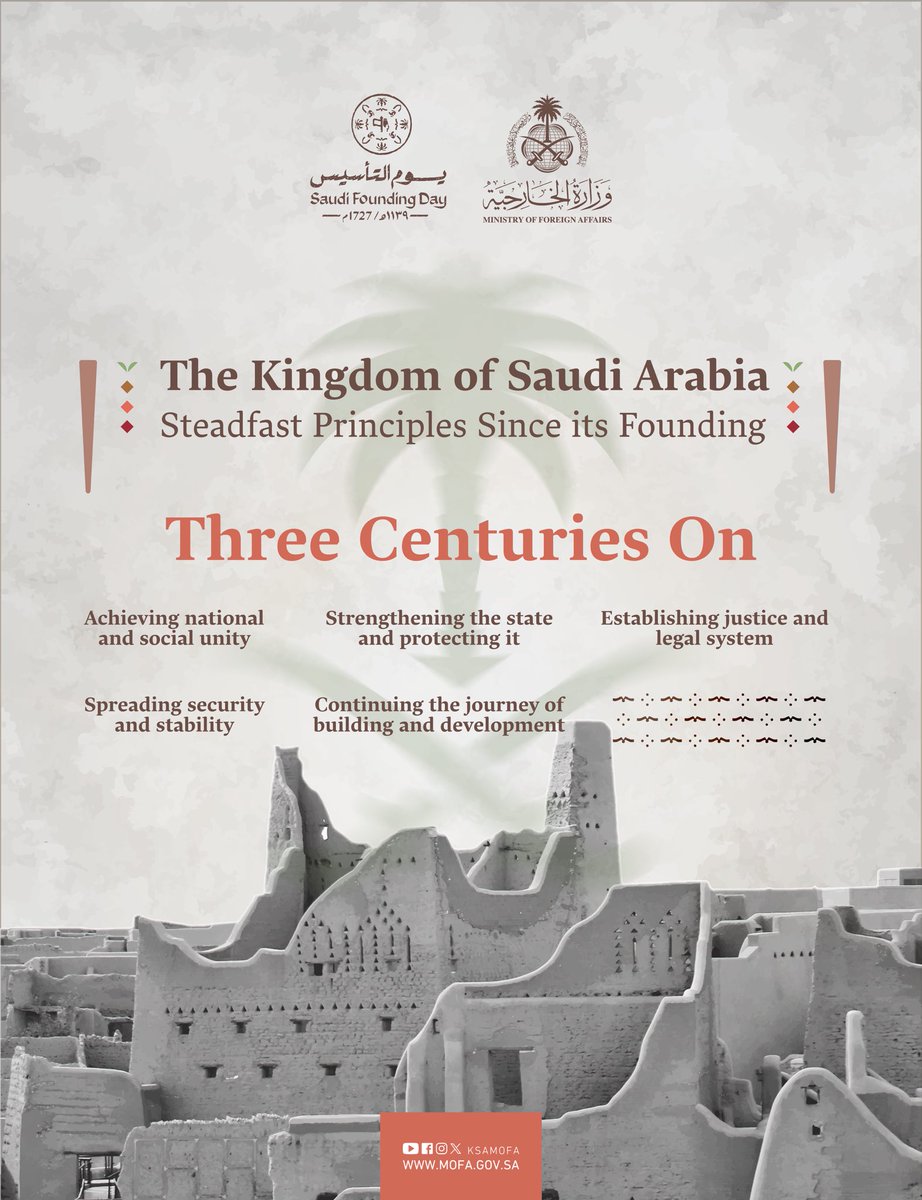 KSAmofaEN's tweet photo. The Kingdom of Saudi Arabia… steadfast principles since its founding 🇸🇦 https://t.co/hOs0k9crex