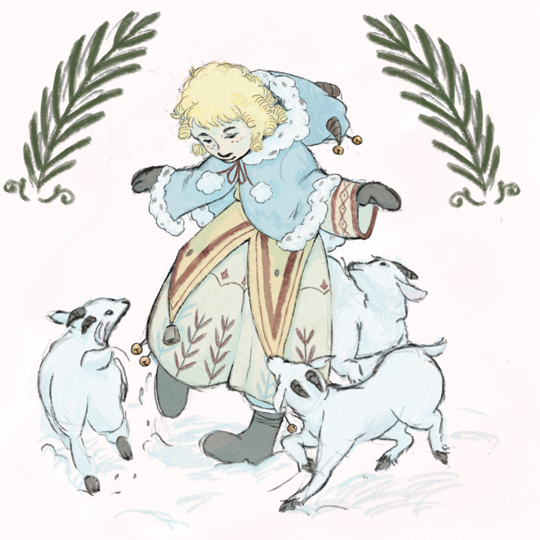 #clementine #Meadowlark #yaelokre #Doodles 
Clementine in winter