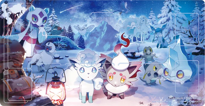 【お仕事】担当させていただいた「Snowy Gathering」のアートが、ラバープレイマットとデッキシールドになりました!ぜひ使ってもらえたら嬉しいです#ポケモンカード #ポケカ #PokemonTCG 