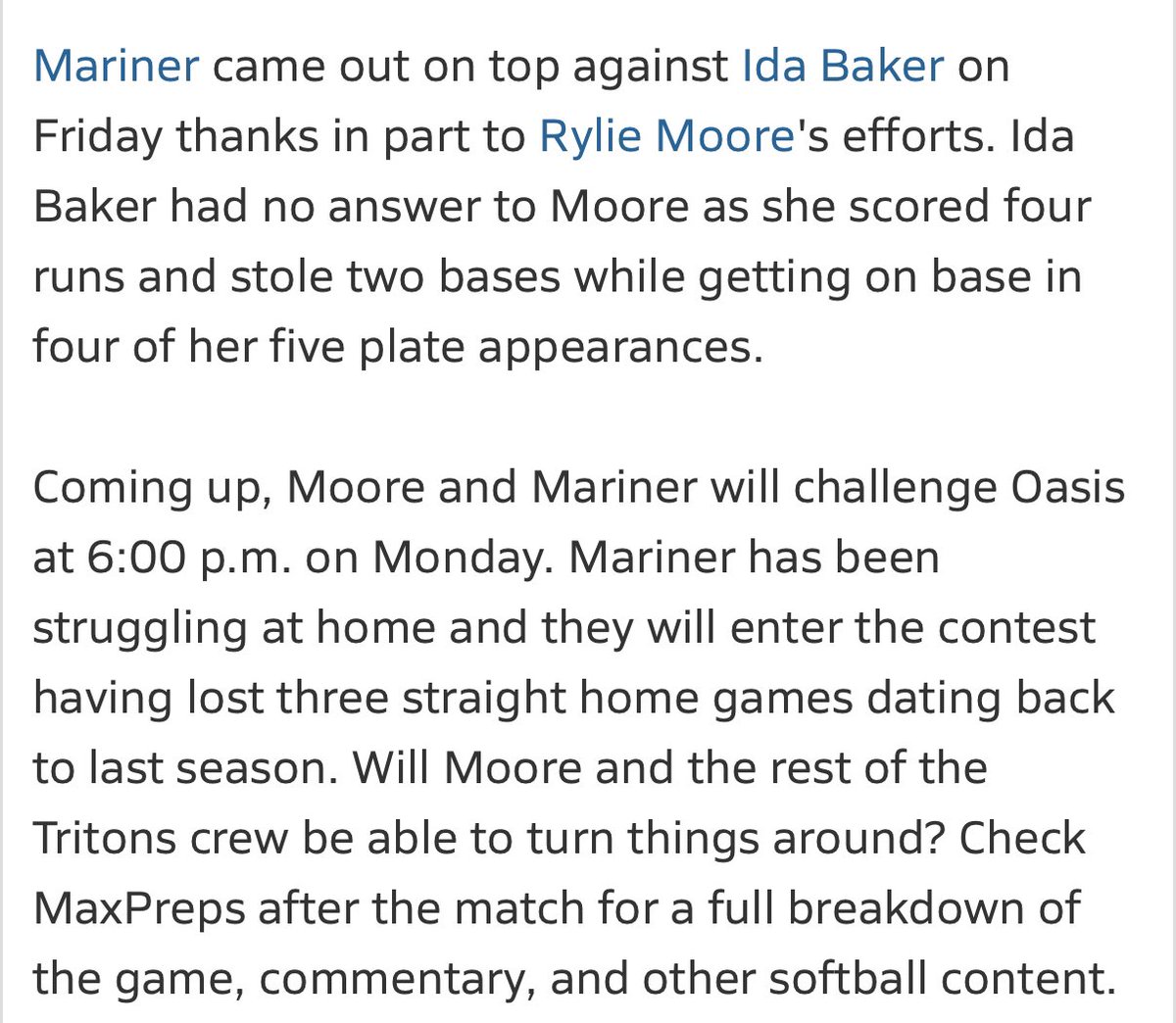 A shout out by <a href="/MaxPreps/">MaxPreps</a>, thank you:)