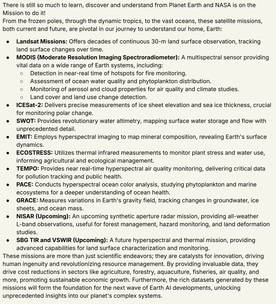 africa_science's tweet photo. About #NASA Earth Satellite Missions, and the contribution to societal benefit and how they drive innovation:

BTW, there are more missions...running out of space here... https://t.co/1CHsWq3kGr