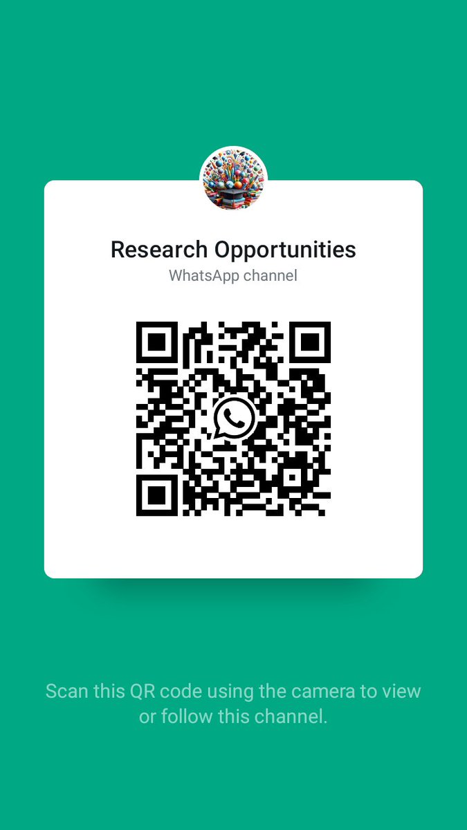 IntellectualMap's tweet image. Follow the Research Opportunities channel on WhatsApp: whatsapp.com/channel/0029Vb…