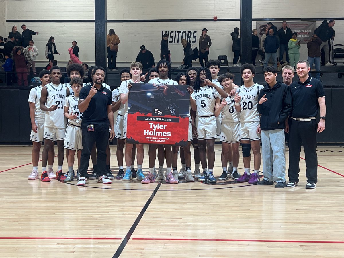 Another milestone and record-breaking night for <a href="/Holmes25Tyler/">Tyler Holmes</a>. With 31 points against KC Christian, Tyler eclipses 1,000 career points and becomes the Bishop Ward record holder for points in a single season with 472 (and counting). Congratulations Tyler!